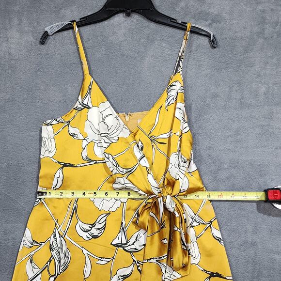 Chelsea28 Side Tie Satin Dress Spaghetti Straps Yellow harvest Size Medium - Picture 11 of 13